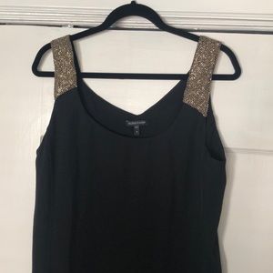 Eileen Fisher gold bead silk dress